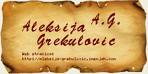 Aleksija Grekulović vizit kartica